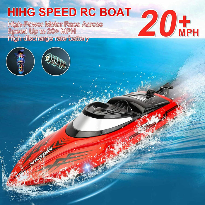 High-Speed Remote Control 20MPH+ RC Racing Boat for Kids Adults, Red