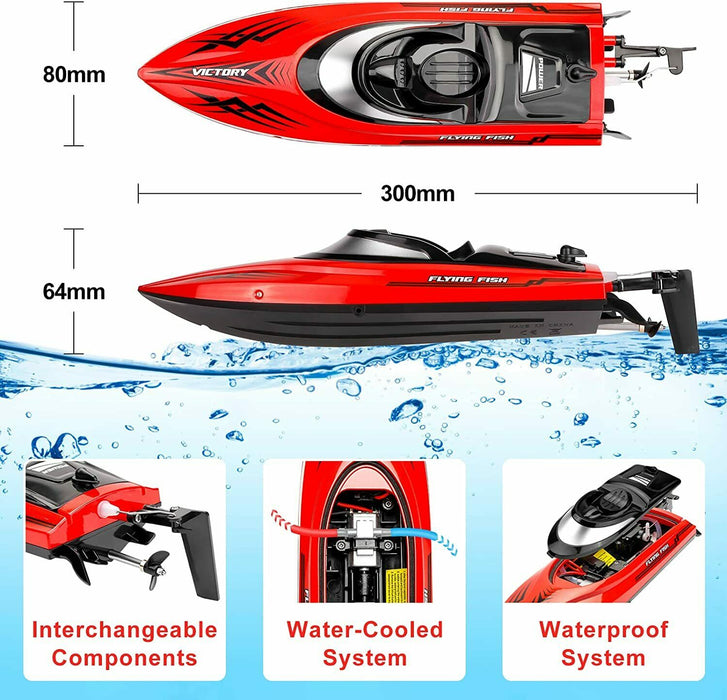 High-Speed Remote Control 20MPH+ RC Racing Boat for Kids Adults, Red