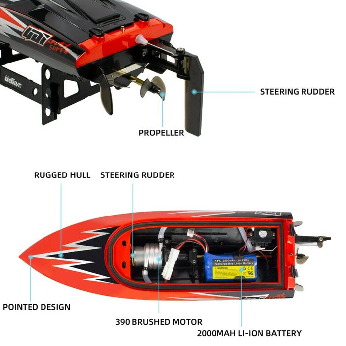 ThrillWave Remote-Control LED RC Racing Boat for Pool and Lakes