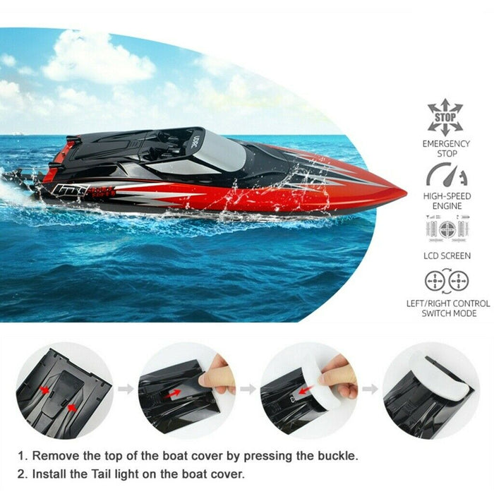 ThrillWave Remote-Control LED RC Racing Boat for Pool and Lakes