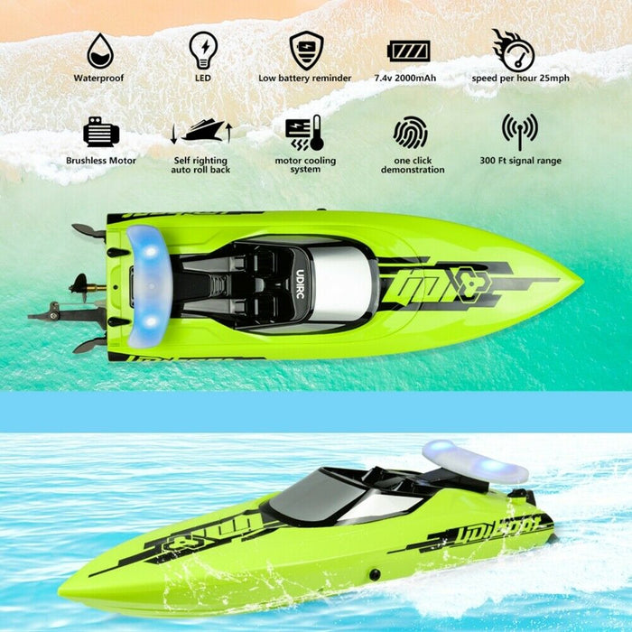 Brushless 25MPH High-Speed RC Racing Boat With LED Light