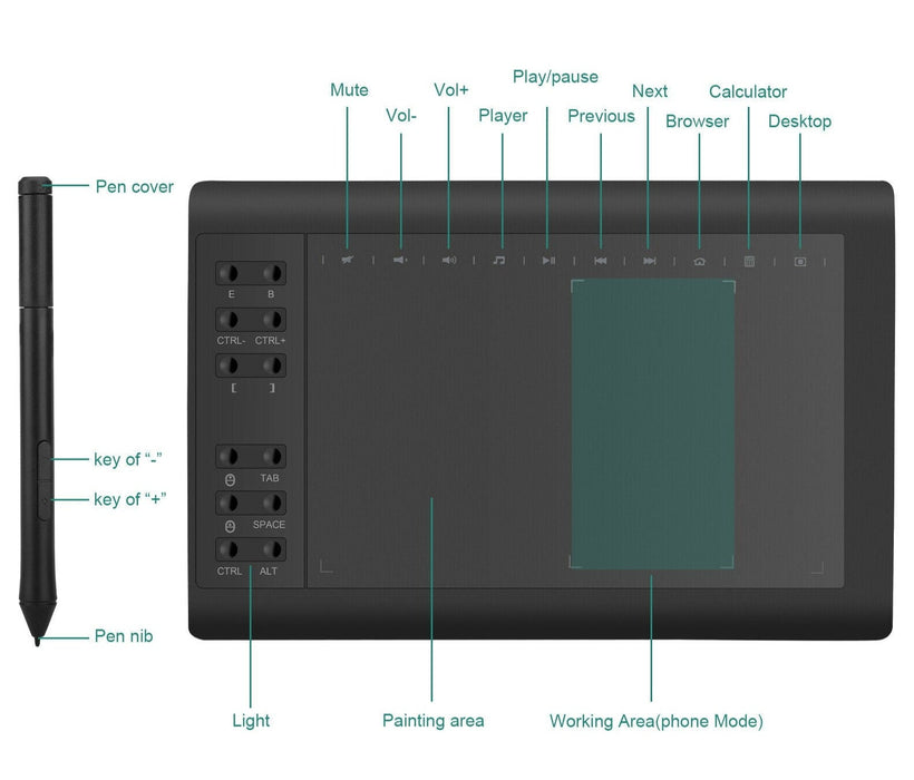 Large Digital Drawing Professional Artist Tablet Sketch Pad With Pen