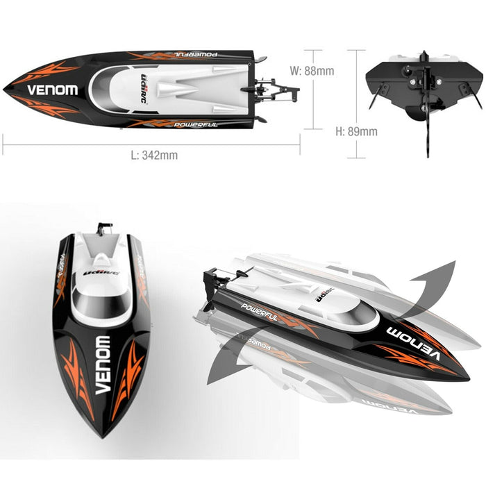 Aquatic 2.4GHz Remote Controlled Electric RC Racing Boat For Kids, Adults